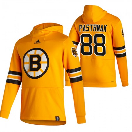 Mænd Boston Bruins David Pastrnak 88 2020-21 Reverse Retro Pullover Hooded Sweatshirt